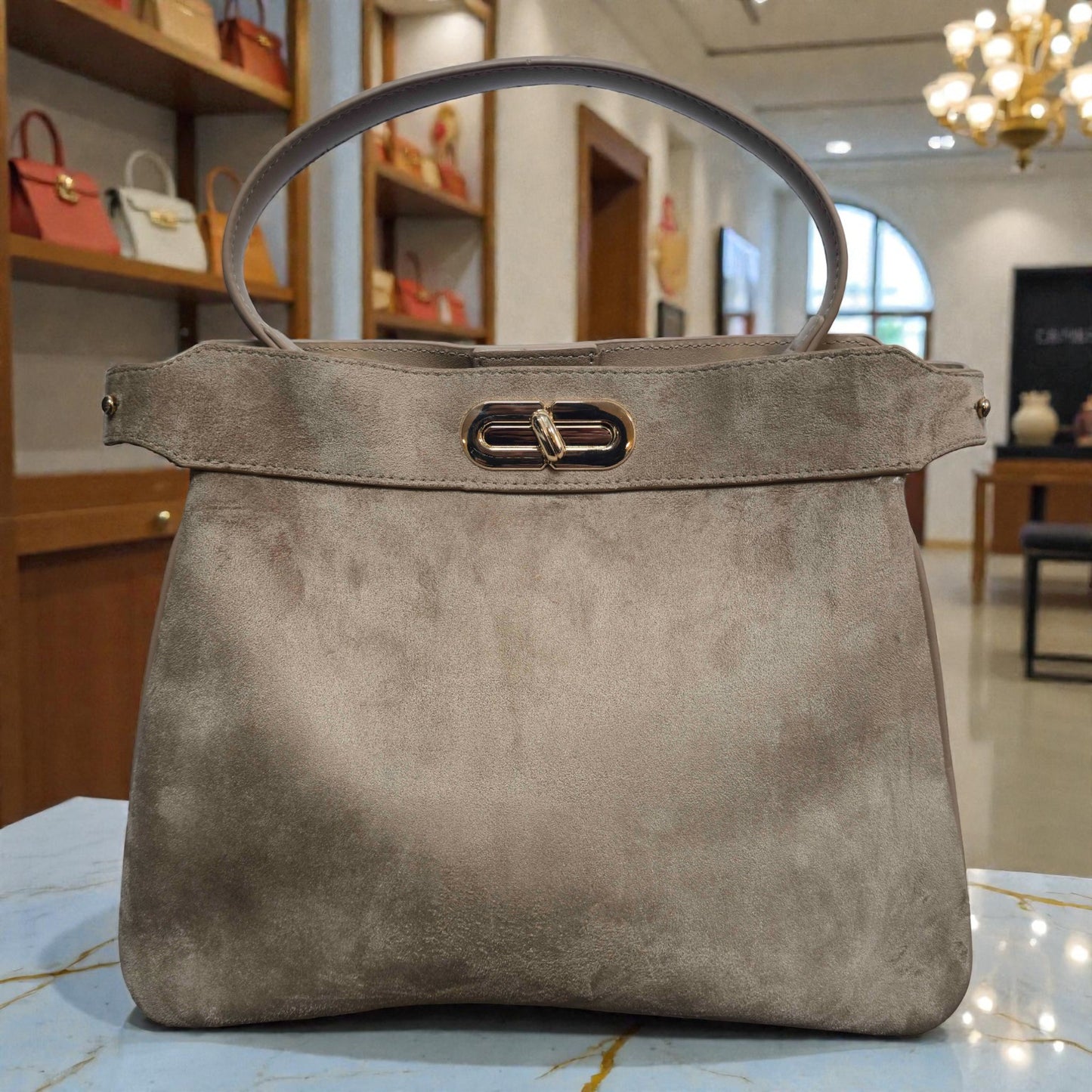 Kassandra – Elegante Handtas van Stof en Kunstleer