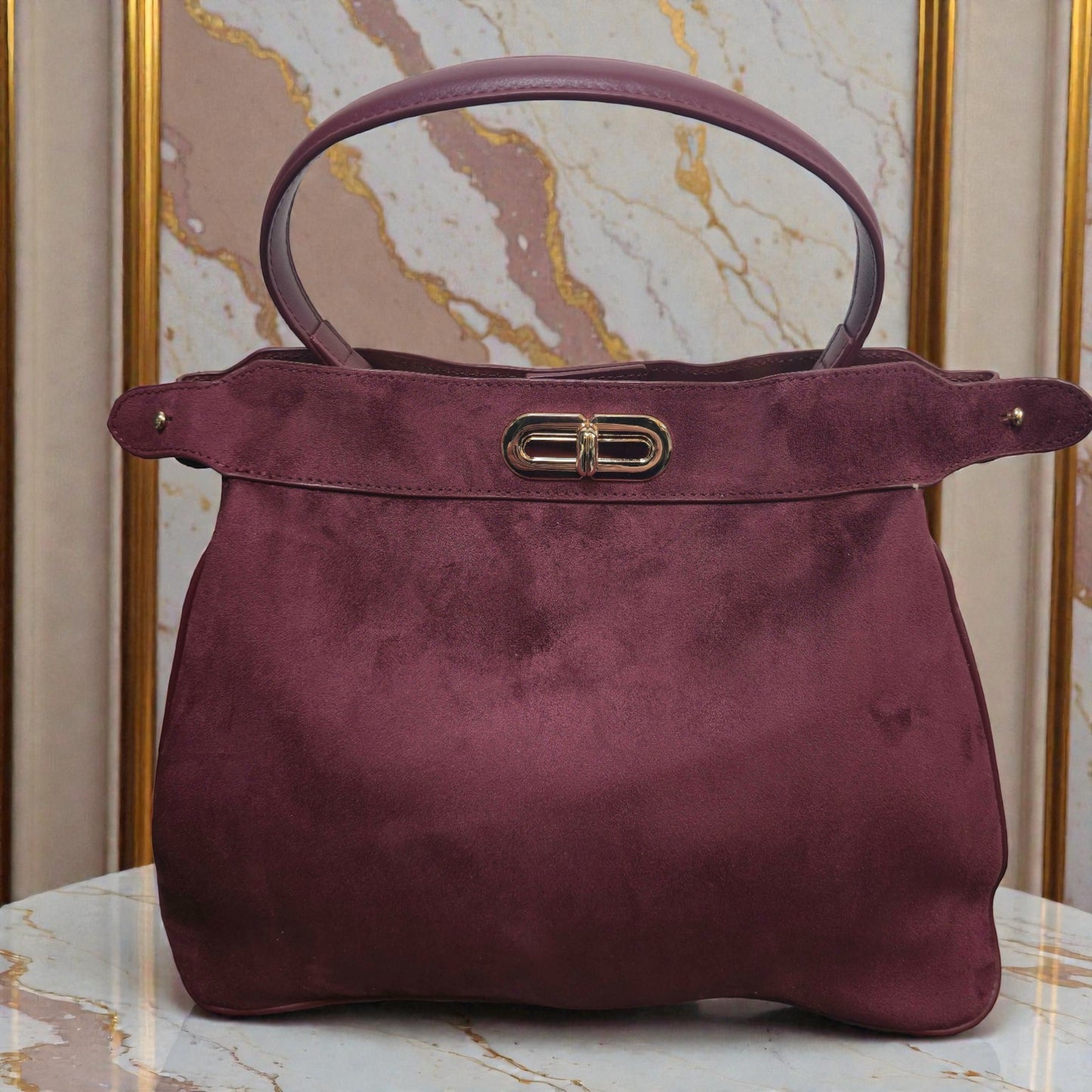 Kassandra – Elegante Handtas van Stof en Kunstleer