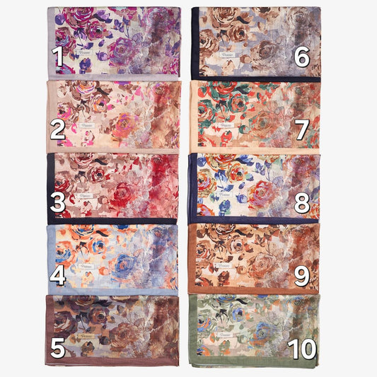 Picasso Hybrid Digital Bursa Seide Hijab